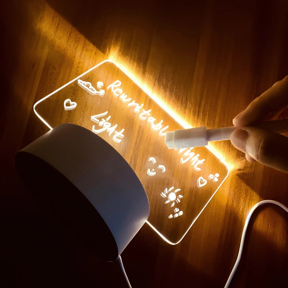 Pizarra LED con lápiz, borrador y luz
