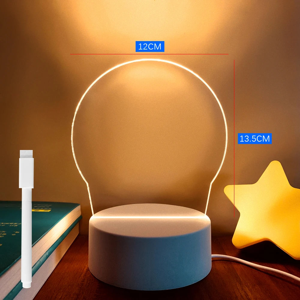 Pizarra LED con lápiz, borrador y luz