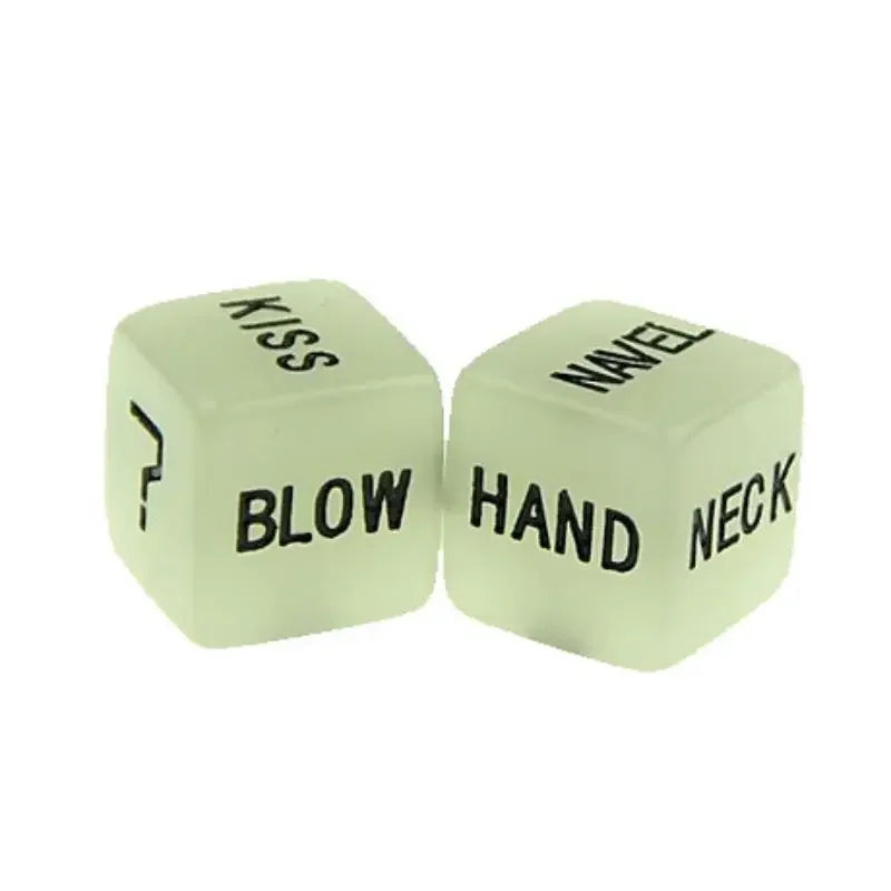 Dados luminosos de juego sexual