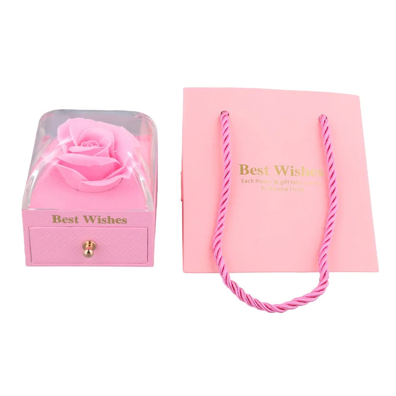 Caja regalo giratoria con rosa