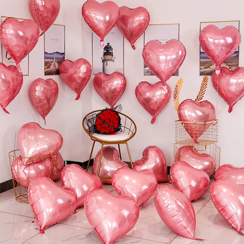 Globos con forma de corazón de colores