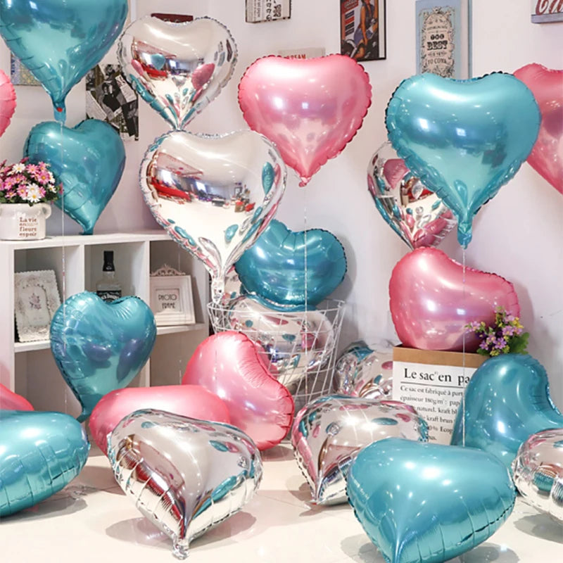 Globos con forma de corazón de colores